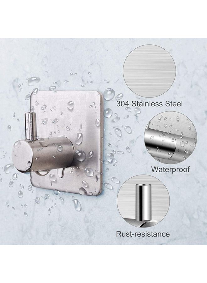 CityRiya-Long Adhesive Hooks Heavy Duty Wall Hangers Hooks Waterproof Stainless Steel Towel Hanger Holder Stick on Hooks for Hanging Kitchen Bathroom Home-5 Packs  - Image 5