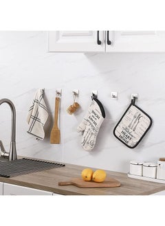 CityRiya-Long Adhesive Hooks Heavy Duty Wall Hangers Hooks Waterproof Stainless Steel Towel Hanger Holder Stick on Hooks for Hanging Kitchen Bathroom Home-5 Packs  - Image 2