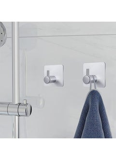 CityRiya-Long Adhesive Hooks Heavy Duty Wall Hangers Hooks Waterproof Stainless Steel Towel Hanger Holder Stick on Hooks for Hanging Kitchen Bathroom Home-5 Packs  - Image 3