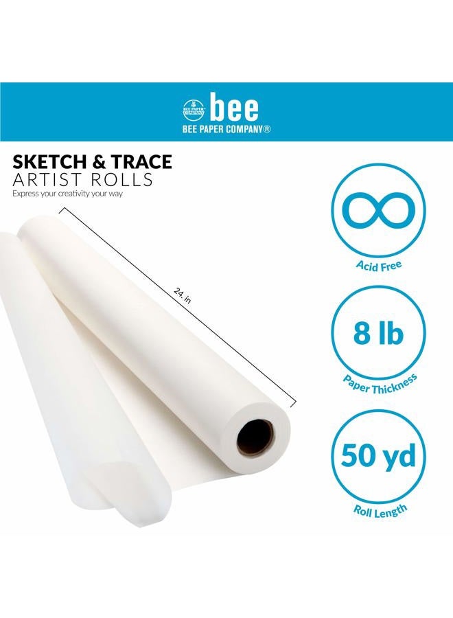 Bee Paper Company White Sketch and Trace Roll, 24-Inch by 50-Yards - Image 3