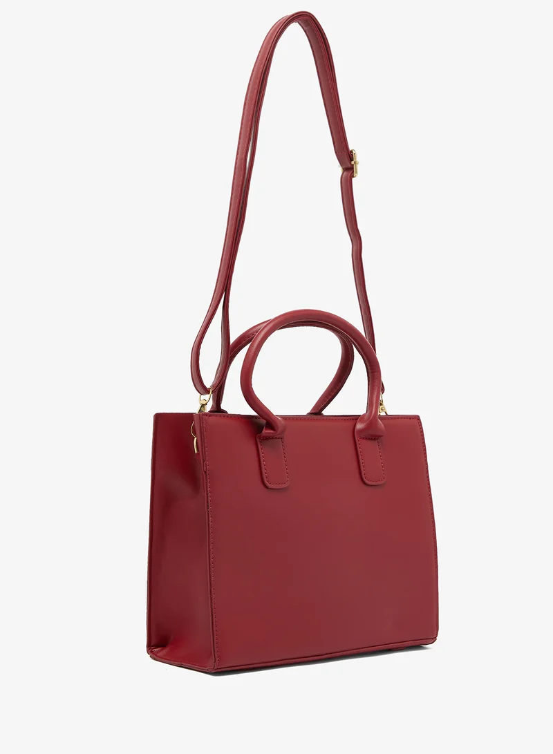 خزانة Red Satchel With Top Handle And Strap