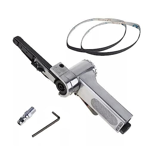 LSLANSOON Mini Air Belt Sander, Pneumatic Handheld Angle Grinder Tool for Wood Metal Sanding Grinding (330x10mm) - Image 1
