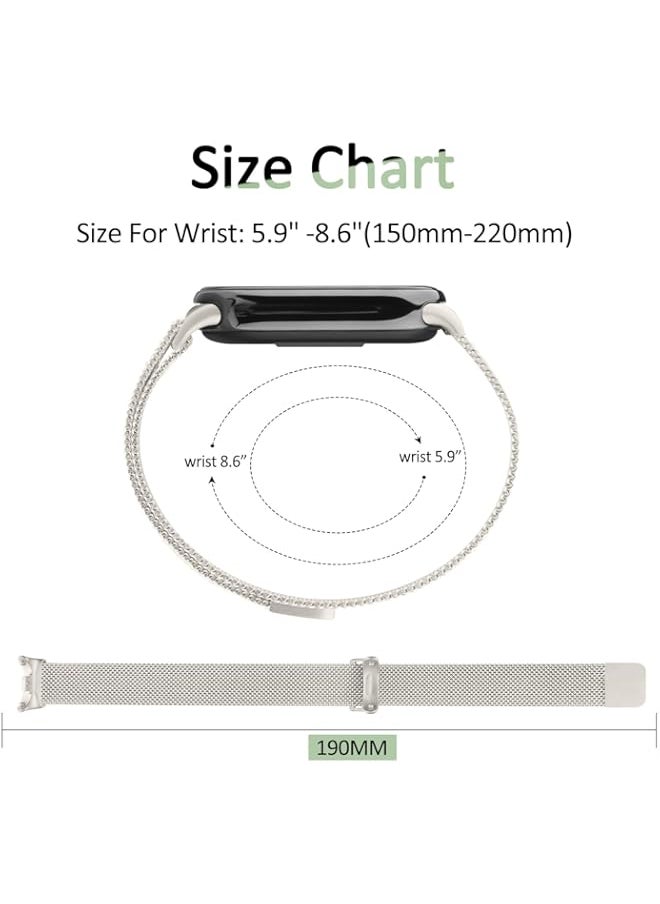 Generic - Metal Bands for Xiaomi Mi Band 8, Adjustable Stainless Steel Replacement Strap with Magnetic Buckle for Xiaomi Mi Band 8/Xiaomi Smart Band 8 Women Men - Image 1
