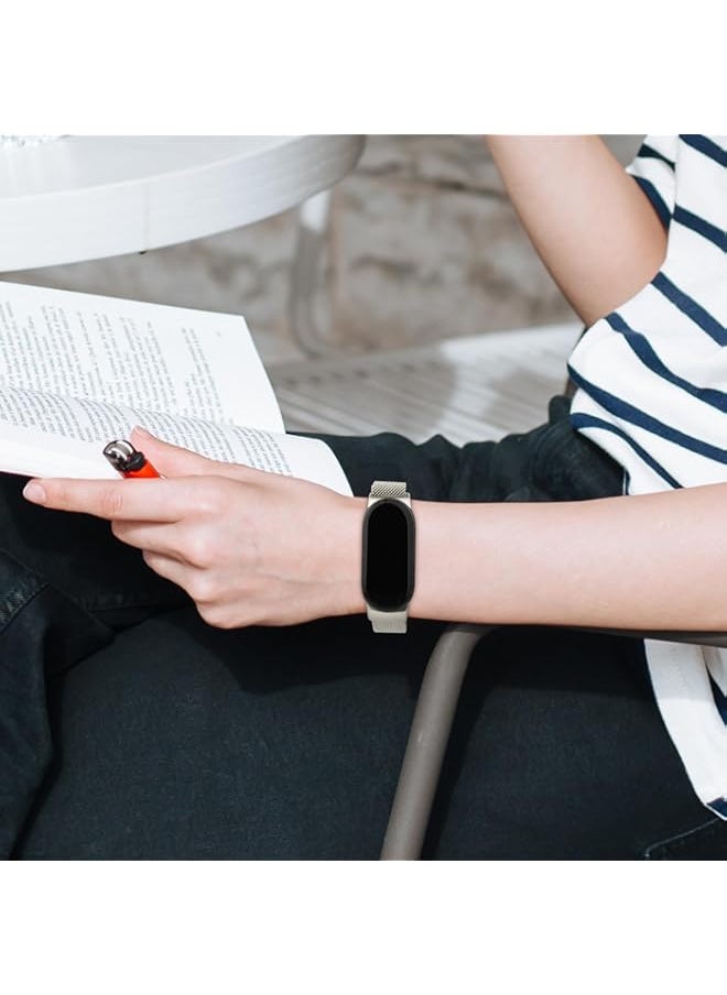 Generic - Metal Bands for Xiaomi Mi Band 8, Adjustable Stainless Steel Replacement Strap with Magnetic Buckle for Xiaomi Mi Band 8/Xiaomi Smart Band 8 Women Men - Image 1