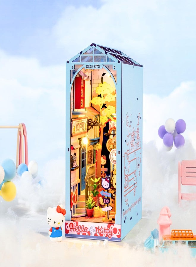 Hands Craft DIY Miniature Kit Book Nook - Hello Kitty Town Square | Whimsical Miniature Scene | Intricate Design, Adorable Charm | LED Lights | Bookshelf Decor | Gift for Hello Kitty Fans - Image 2