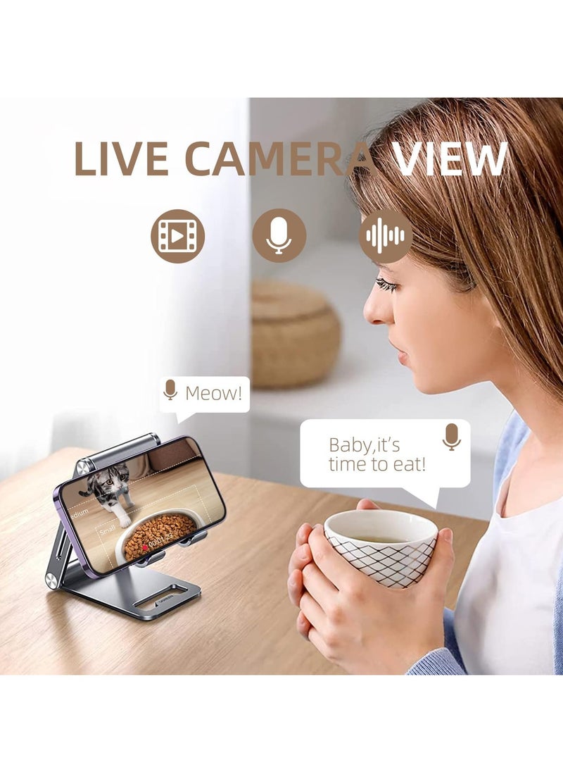XVersion 6L Automatic Pet Feeder Papifeed with Camera WiFi App,Large Food Dispenser for Cats&Dogs,Smart Timed Feeder with Portion Control,Stainless Steel Bowl,Dual Power,Holds 3kg Food(White-Adjustable Camera)  - Image 4