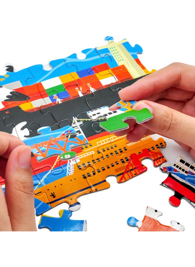 لغز الصور المقطوعة للأطفال من بونشين ليتل ريد فلاور 150 لعبة ألغاز للأطفال من منفذ مشغول، كتاب كامل للعقل والذهن - اللون: Jigsaw Zoo Block 100-Age 6 - Image 2