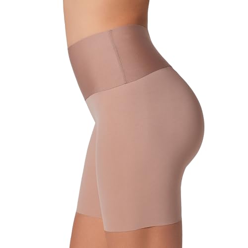 Leonisa Stay-in-Place Seamless Shaper Shorts for Women - High Waisted Shapewear Tummy Control - Anti-chafing Slip Shorts Brown - Image 1