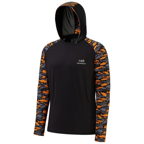 BASSDASH Mens UPF 50 Performance Fishing Shirt Cooling Hoodie Camo Long Sleeve FS17M - Image 1