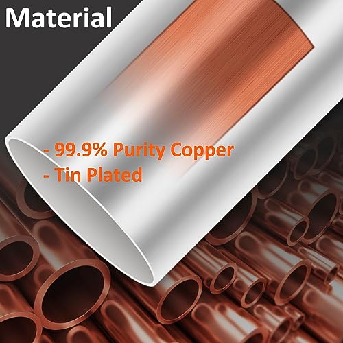 ROCKDIG 300Pcs 12 10 8 6 4 2 1/0 2/0 Wire Ferrule Tinned Copper Crimp Connector Electrical Cable Pin Cord End Terminal 8 Sizes Assortment Kit - Image 4