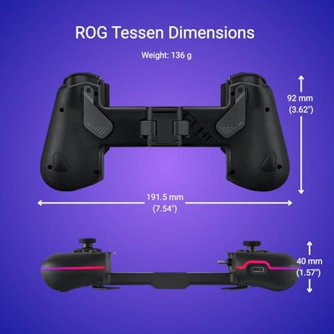 ROG TESSEN GAMING MOBILE CONTROLLER (FOLDABLE, ONE SIZE FITS ALL, ON-THE-FLY KEY MAPPING, RGB LIGHTING, 500HZ POLLING RATE) - Image 3