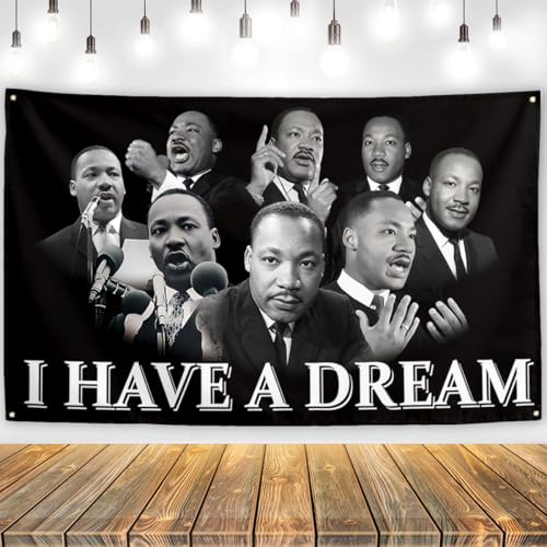 Yarcooly Martin Luther King Jr. Day Backdrop I Have A Dream Banner MLK Day Decor African American Martin Luther King Jr. Day Decorations for Home Party - Image 1