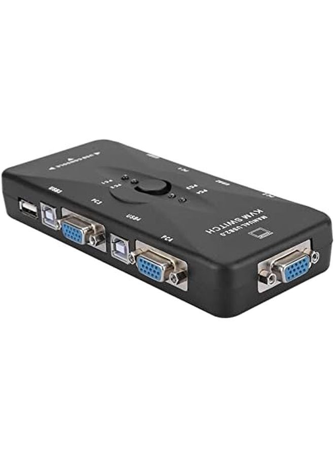 مفتاح تبديل KVM بـ 4 منافذ USB مع شاشة SVGA VGA DisplayPort لتوصيل شاشات متعددة - Image 3