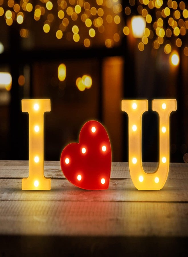 GPUSFAK I LOVE U Marquee Light Up Letters - LED Letter Number Light Sign Decoration for Birthday Home Table Decor White - Image 2