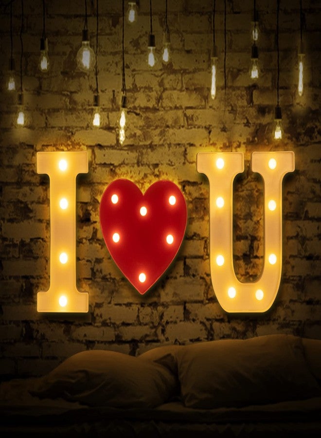 GPUSFAK I LOVE U Marquee Light Up Letters - LED Letter Number Light Sign Decoration for Birthday Home Table Decor White - Image 5