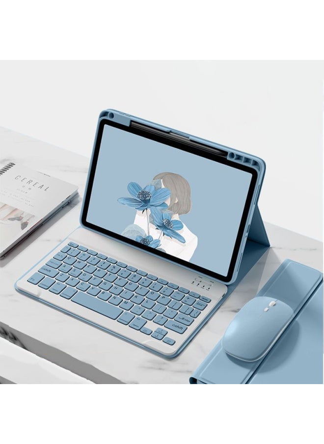 Generic Suitable For IPad10 Bluetooth Keyboard 10.2 Upper Pen Slot Leather Case Air5 Magnetic Protective Case Mouse Mini7 Wonderful-Color:Mist Blue + Backlight-Product Type:iPad 10 Generation 10.9(2022)  - Image 2