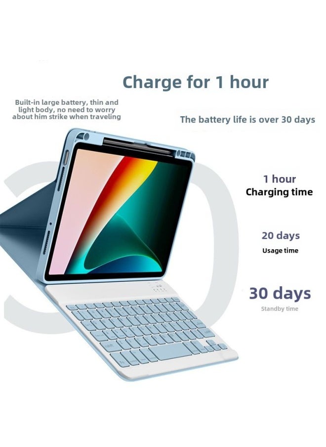 Generic Suitable For IPad10 Bluetooth Keyboard 10.2 Upper Pen Slot Leather Case Air5 Magnetic Protective Case Mouse Mini7 Wonderful-Color:Mist Blue + Backlight-Product Type:iPad 10 Generation 10.9(2022)  - Image 4