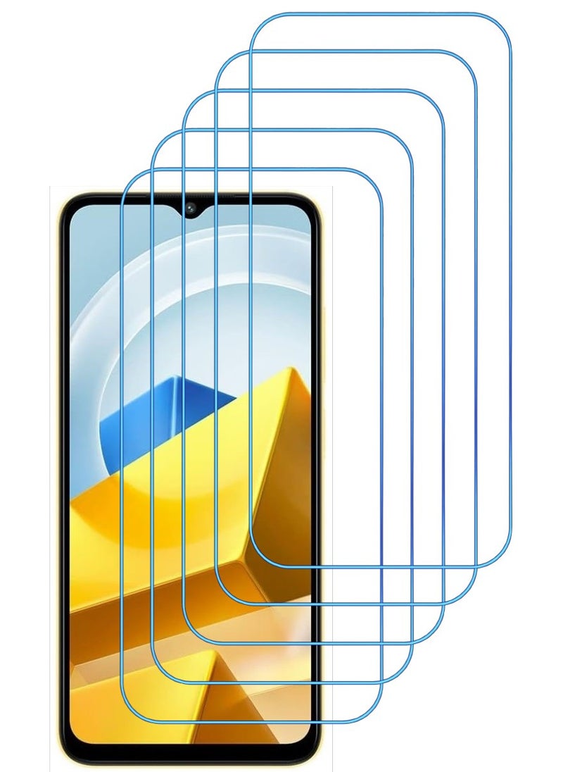 ACLIX 5 Pieces Antistatic ESD Dustproof Premium Quality High Definition Clear Tempered Glass Screen Protector Designed For Xiaomi Poco M5 - Image 1