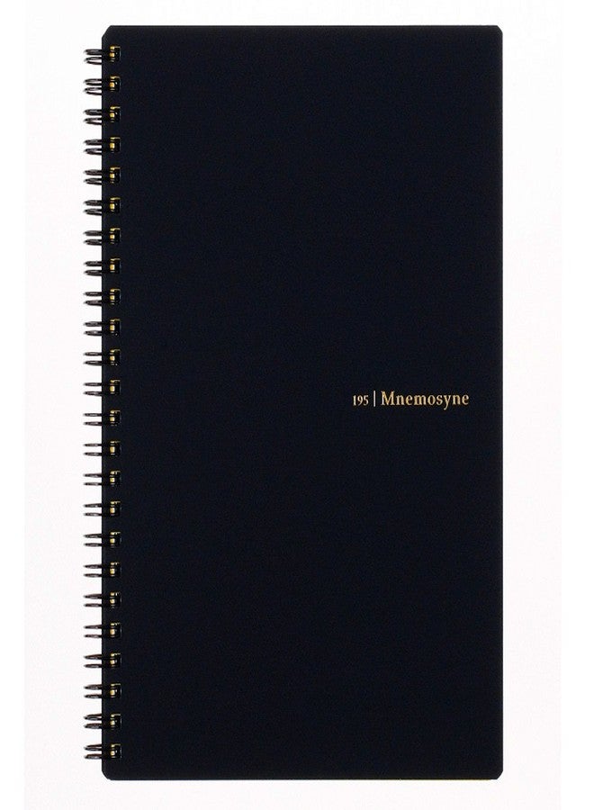 مارومان دفتر ملاحظات مارومان منيموسين مُسطّر - مقاس A5، 8.27 × 6.34 بوصة، 80 ورقة / 160 صفحة، مسطر 7 مم، صفحات مثقبة ومُجلّد بسلك حلزوني لفتحه بشكل مسطح، أسود، صنع في اليابان - Image 1