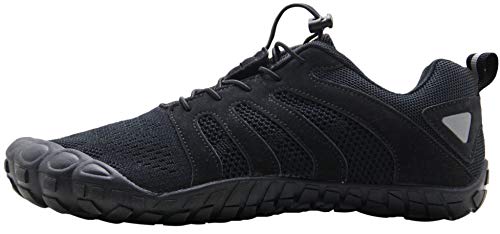 Oranginer Men's Boys Flexbile Barefoot Inspired Running Shoes Wide Toe Box Minimalist Shoes Breathable Outdoot Workout Shoes Cushioning Trail Running Sneakers Black Size 7 - Image 2
