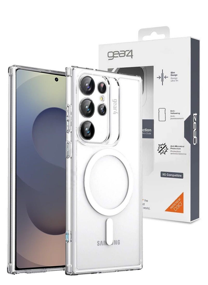 جيرفور سامسونج جالاكسي S25 الترا 2025 Gear4 Premium Protection Series Crystal Palace D3O Crystalex Drop Drop Shield غطاء حافظة MagSafe شفاف تماما - شفاف  - Image 1