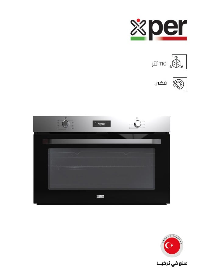 XPER - Built-in Electric Oven - 89.3 cm - 6 Functions - Fan - Steel - Made in Turkey - XPBO90E6F - Image 1