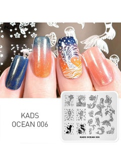KADS 5Pcs Nail Stamp Plates Set Nails Art Stamping Plate Set Nail Plate Template Image Plate Ocean Series  - Image 3