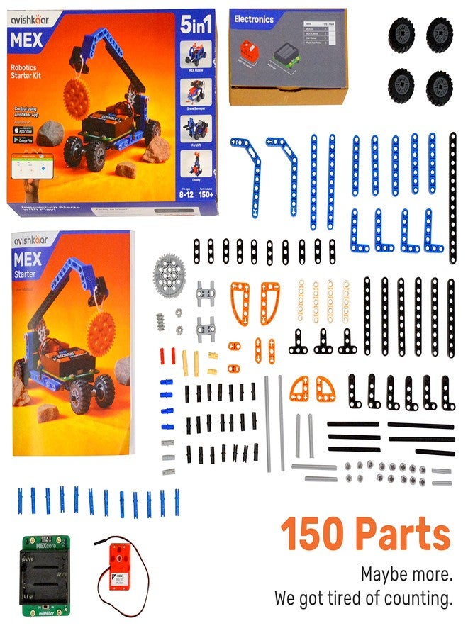 Avishkaar MEX 5-in-1 DIY Robotics Starter Kit, Robot Toys for Kids Aged 8-12, Building & Construction Set with 100+ Parts, Learning & Educational STEM Kit, Made in India. - Image 3