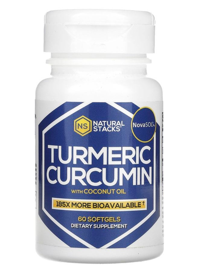 Natural Stacks - Turmeric Curcumin with Coconut Oil 60 Softgels - Image 1