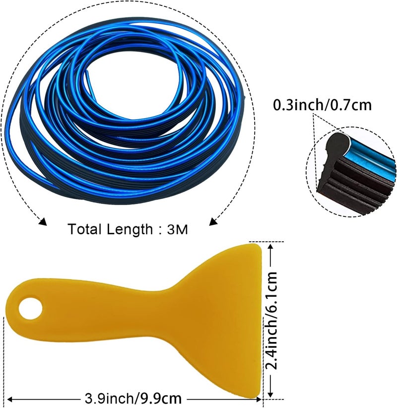 OSIFIT Car Interior Trim Strips - 9.8 ft Blue Decoration - Image 2