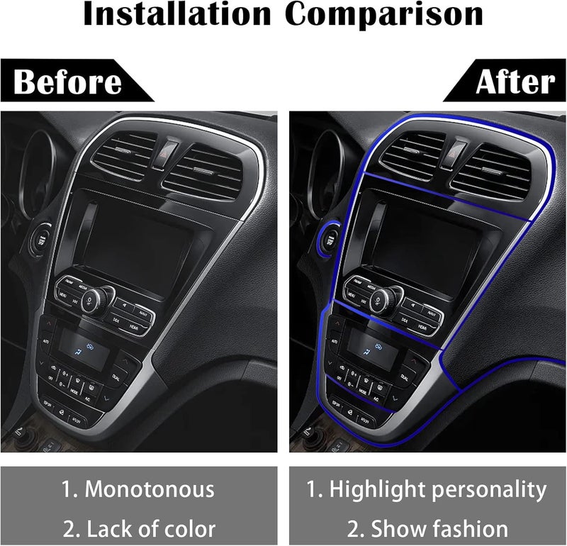 OSIFIT Car Interior Trim Strips - 9.8 ft Blue Decoration - Image 5