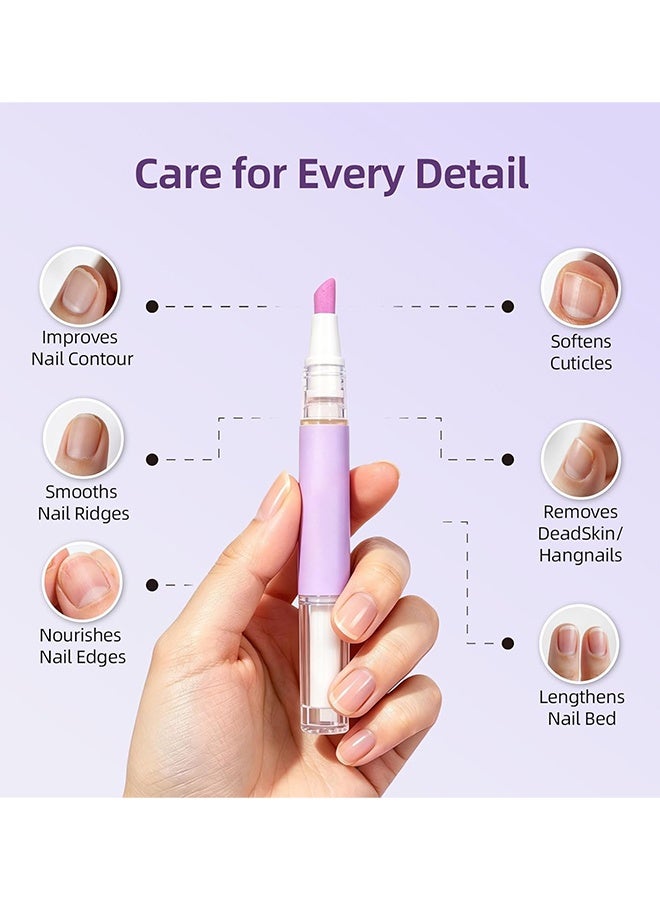 Nymixa Cuticle Oil Pusher Pen, 2-In-1 Nail Care Tool With Ceramic Cuticle Pusher & Moisturizing Oil, Portable Nail & Hangnail Care Pen For Dry Cuticles & Daily Hand Beauty, Instant Cuticle Remover Tools for Dry Nails Hangnails Moisturizes Brightens - Image 5