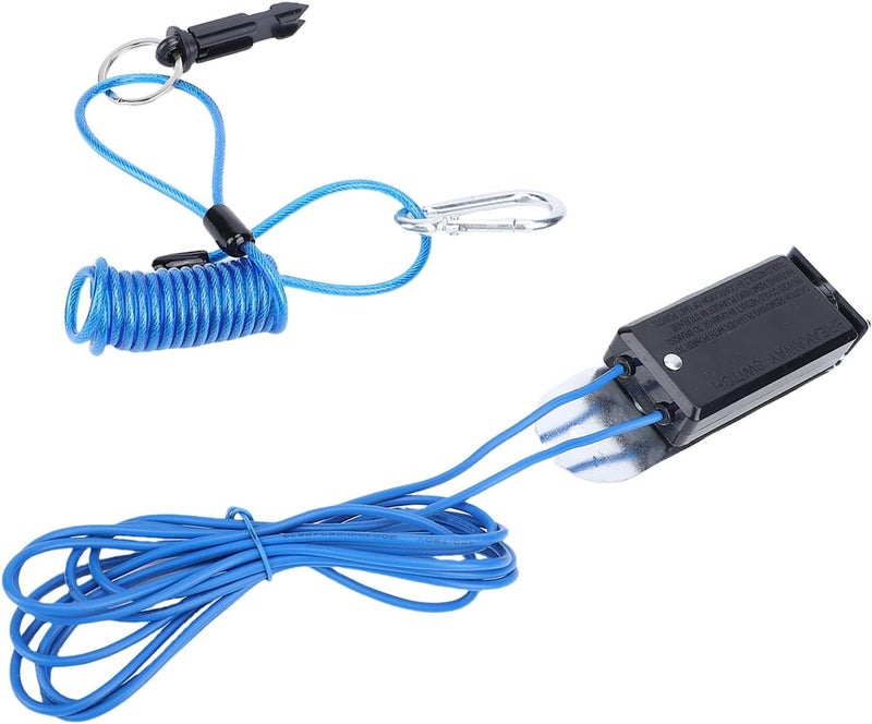 Haofy Trailer Breakaway Switch Kit 4FT Coiled Safety Cable with Pin 12V Emergency Brake System for RV Boat Utility Trailers (Blue) - Image 3