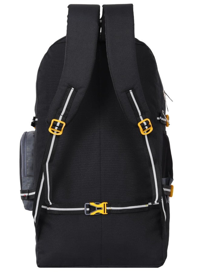 STRONG LIFE 70L 2 Compartment Rucksack Travel Backpack For Outdoor Sport Hiking Camping Trekking Bag For Men And Women (Black) - Image 2