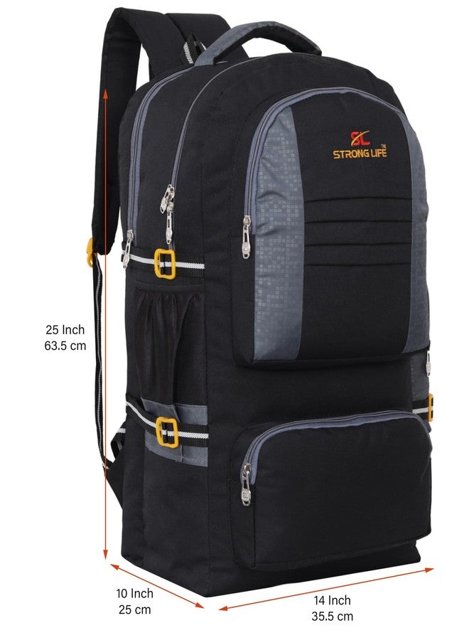 STRONG LIFE 70L 2 Compartment Rucksack Travel Backpack For Outdoor Sport Hiking Camping Trekking Bag For Men And Women (Black) - Image 5