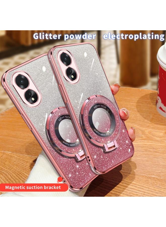 اس-توب جراب لهاتف OPPO A38 4G / A18، جراب دائري من مادة TPU بحامل لامع متدرج مطلي - Image 3