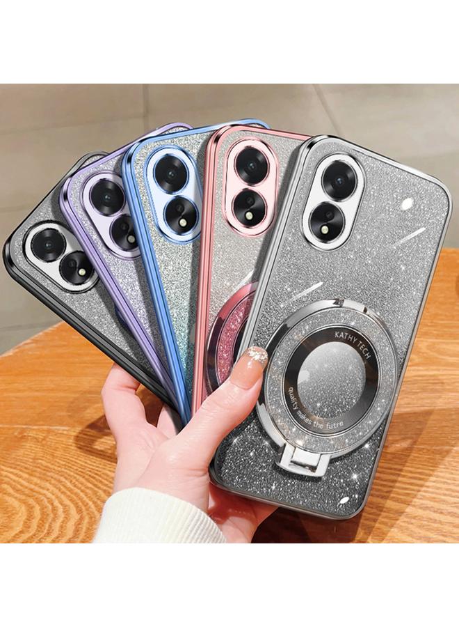 اس-توب جراب لهاتف OPPO A38 4G / A18، جراب دائري من مادة TPU بحامل لامع متدرج مطلي - Image 2