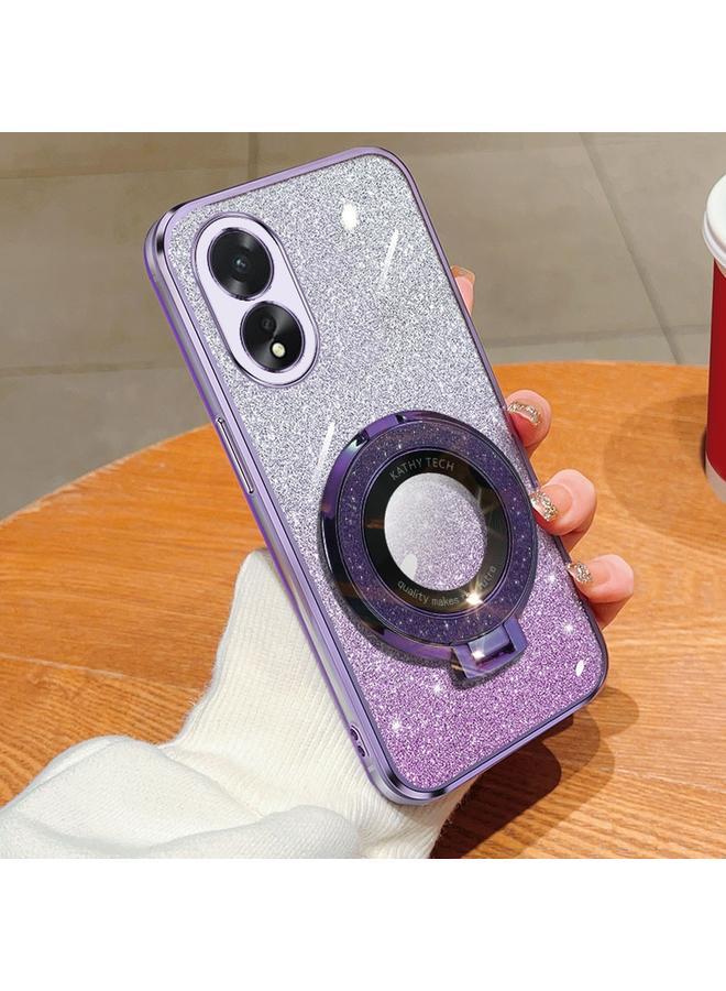 اس-توب جراب لهاتف OPPO A38 4G / A18، جراب دائري من مادة TPU بحامل لامع متدرج مطلي - Image 1