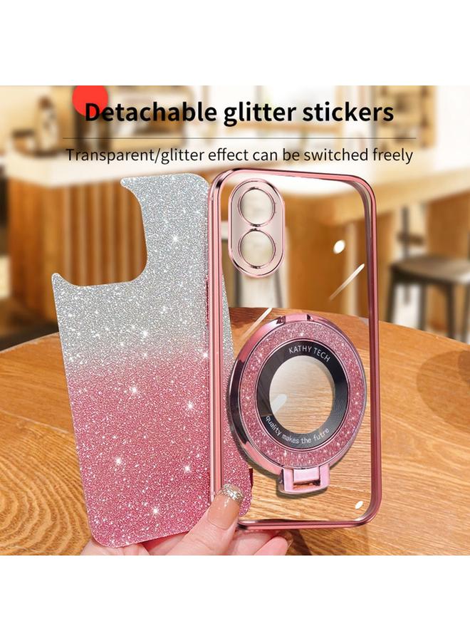 اس-توب جراب لهاتف OPPO A38 4G / A18، جراب دائري من مادة TPU بحامل لامع متدرج مطلي - Image 4