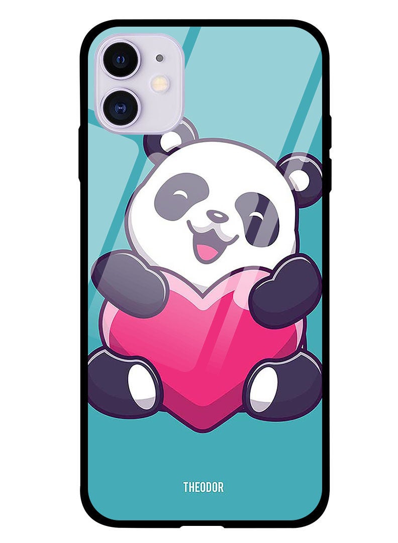 Theodor Protective Tempered Glass Case Cover IPHONE 12 6.1  Heart Panda - Image 1
