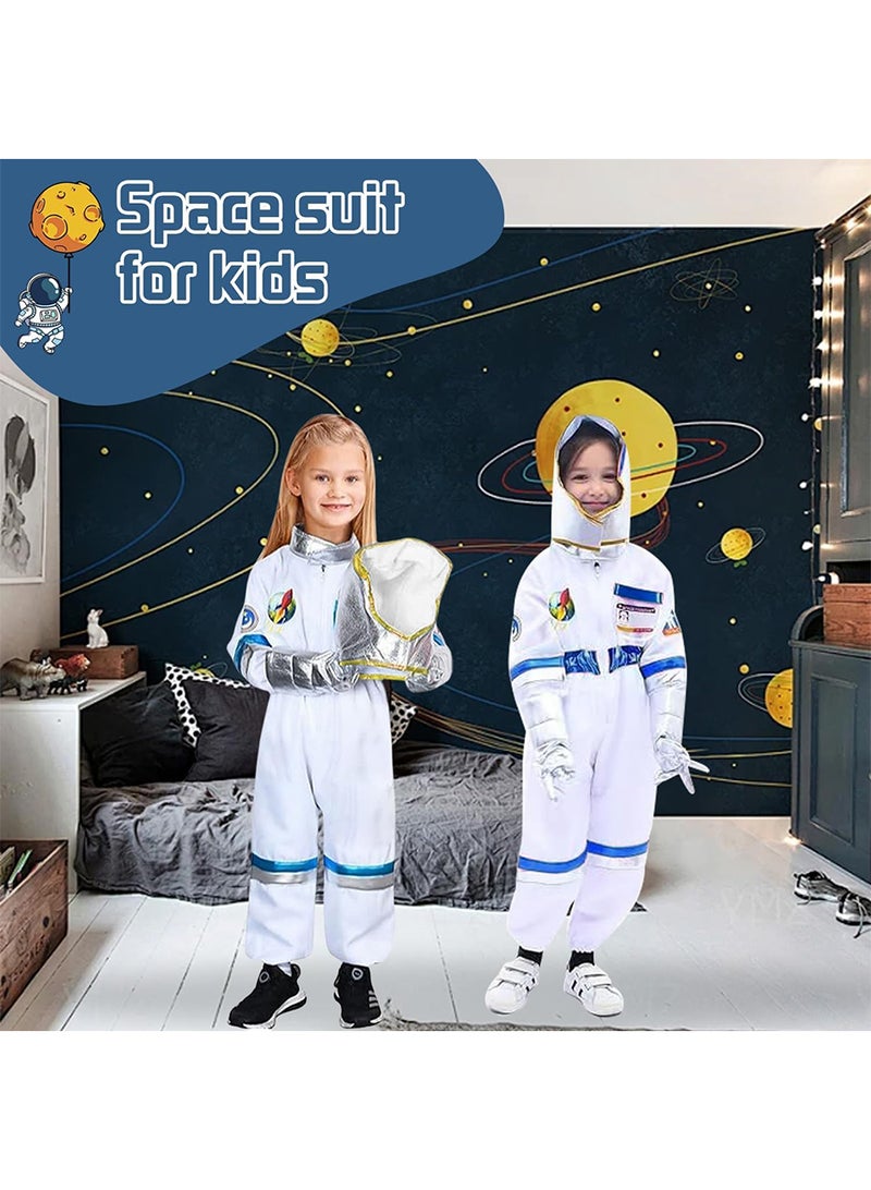 Loquat Astronaut Children's Clothing Space Pilot Jumpsuit With Chest Badge Helmet And Gloves Party Performance Performance Costumes Dance Platform Costumes - Image 4