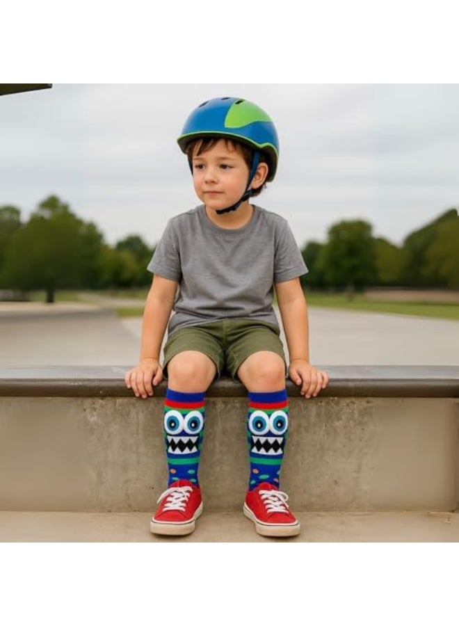 Glitters Kids 2-Pack 3D Monster & T-Rex Knee-High Socks – Fun Novelty Character Socks with Plush Eyes – Soft, Colorful & Comfortable Socks for Boys & Girls - Image 4