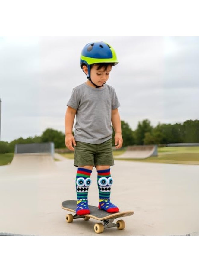 Glitters Kids 2-Pack 3D Monster & T-Rex Knee-High Socks – Fun Novelty Character Socks with Plush Eyes – Soft, Colorful & Comfortable Socks for Boys & Girls - Image 2