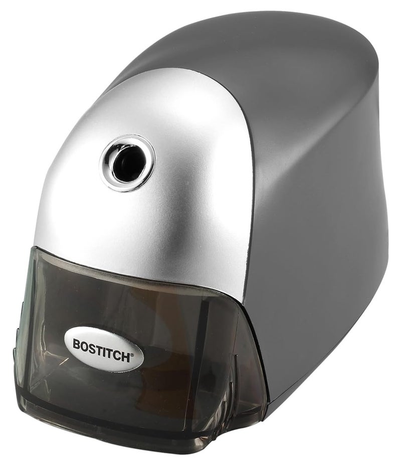Bostitch Office QuietSharp Executive Heavy Duty Electric Pencil Sharpener for 65% Faster Sharpening and 6X Longer Cutter Life - Colored Pencil Compatible, Charcoal - Image 1