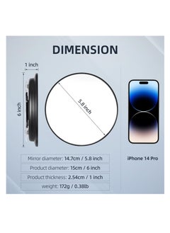 McDou 30x Magnifying Mirror  Compact Makeup 6 Inch Large Vanity Mirror  3 Suction Cups and 360° Adjustable Bracket  Suitable for Handheld  Desktop and Wall Mounted Travel Mirror Use  - Image 4