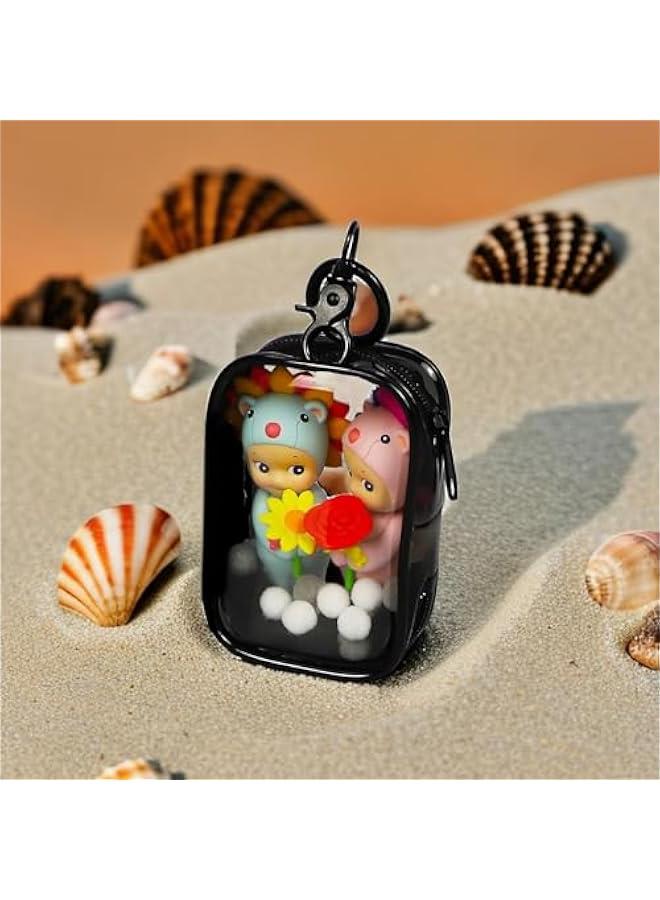 Clear Figure Display Bag with Keychain, Portable Small Doll Storage Bag Hanging Blind Box Organizer Zipper Closure, Dustproof Collectibles Display Case for Showing Off Blind Boxes, Mini Figures  - Image 3