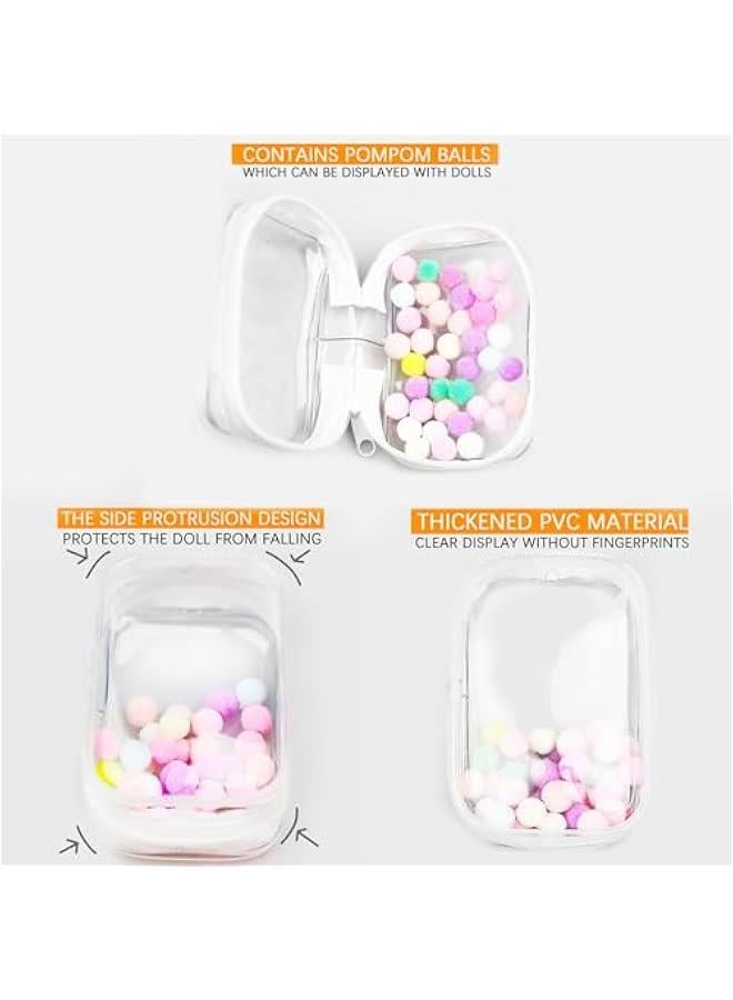 Clear Figure Display Bag with Keychain, Portable Small Doll Storage Bag Hanging Blind Box Organizer Zipper Closure, Dustproof Collectibles Display Case for Showing Off Blind Boxes, Mini Figures  - Image 4
