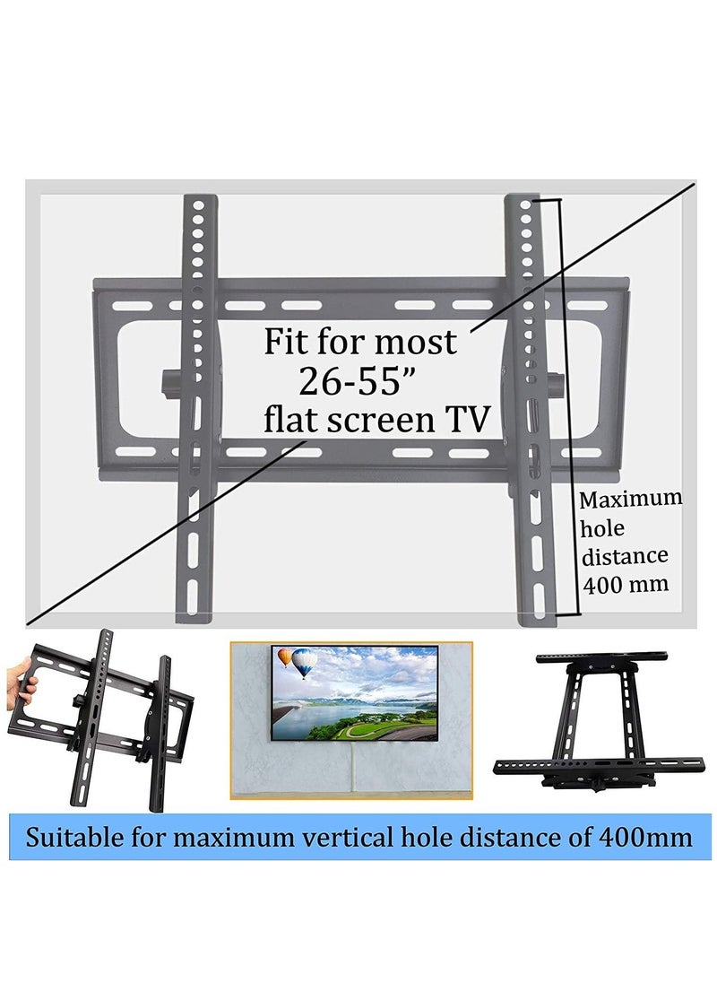 TV Wall Mount Fit for Most 26-55 Inch LED LCD Flat Screen TV up to VESA 400x400mm and 99lbs Loading Capacity with Tilting and Leveling Adjustment (Fit for 26-55 Inch Flat Screen TV) - Image 5