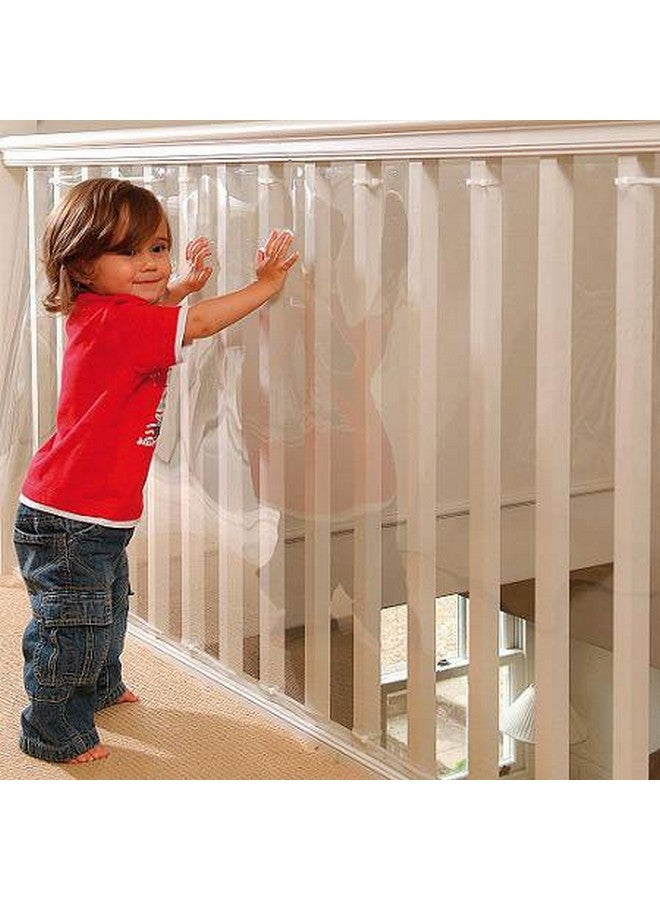 Kidkusion Indoor/Outdoor Banister Guard | Made in USA | Clear | 15' L x 33" H | Child and Pet Safety Barrier - Image 2