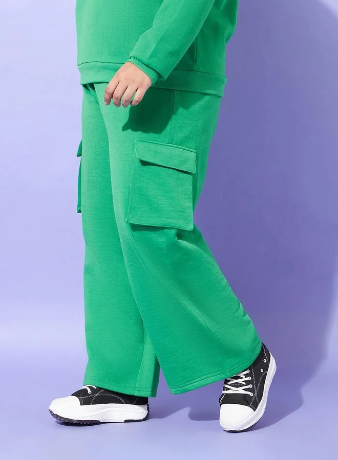 Sassafras  Plus Size Green Cargo Joggers for Women | Best Price UAE